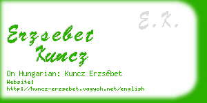 erzsebet kuncz business card