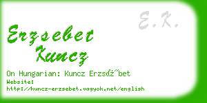 erzsebet kuncz business card